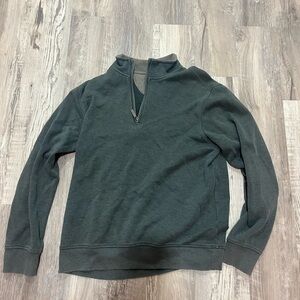 Quarter zip oversized green crewneck